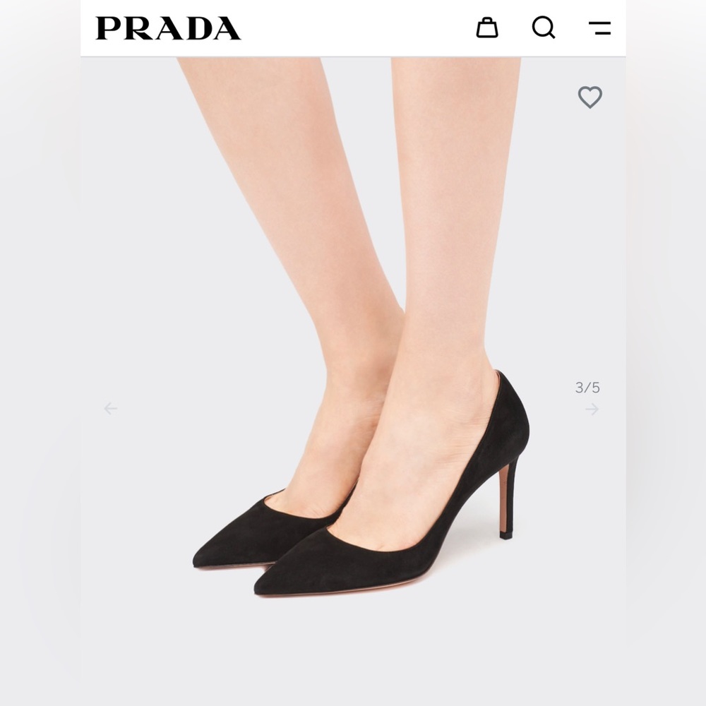 Nearly new Black Suede PRADA pumps